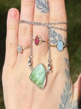 Hemimorphite interchangeable necklace